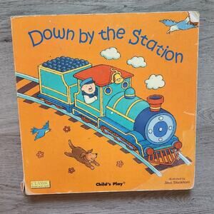 Down by the Station Vintage Children's Illustrated Fiction Books with Holes